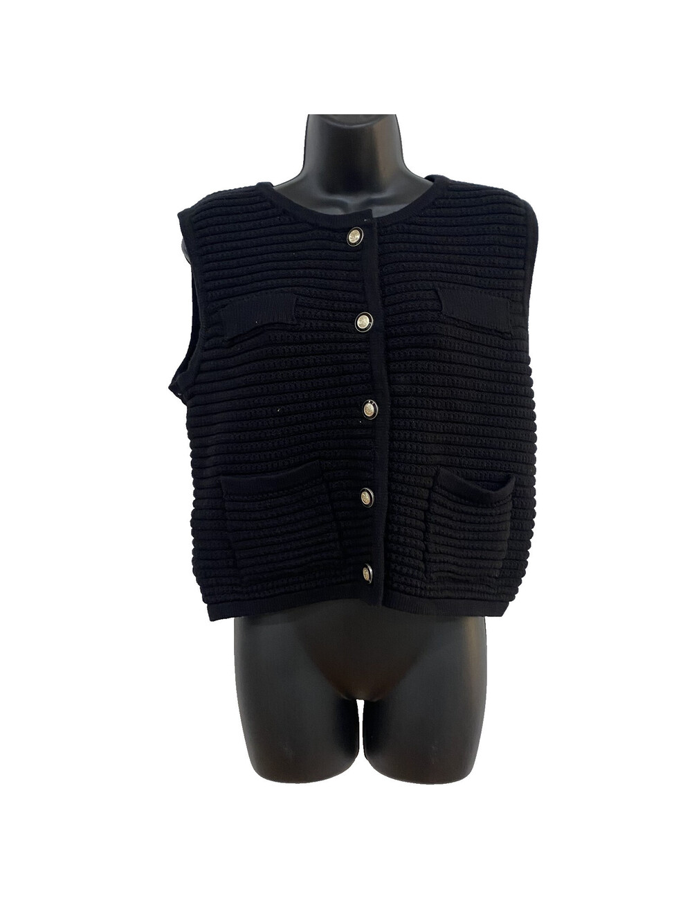 Joie Women's Size M Knit Button Down Sweater Vest Academia Preppy Blair Waldorf